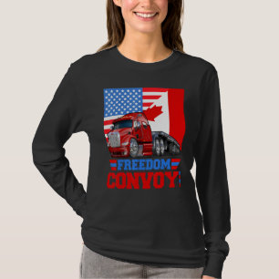 American Canadian Flag Freedom Convoy 2022 Support T-Shirt