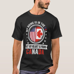 American Canadian Flag Heart From Canada American T-Shirt