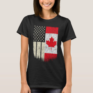 American Canadian USA Canada Flag Friend Thanks C T-Shirt