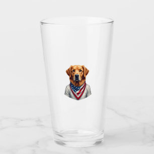 American Canine Golden Retriever Vintage Tee Glass