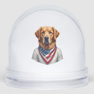 American Canine Golden Retriever Vintage Tee Snowglobe