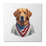 American Canine Golden Retriever Vintage Tee Tile<br><div class="desc">American Canine Golden Retriever Vintage Tee</div>