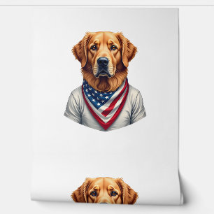 American Canine Golden Retriever Vintage Tee Wallpaper