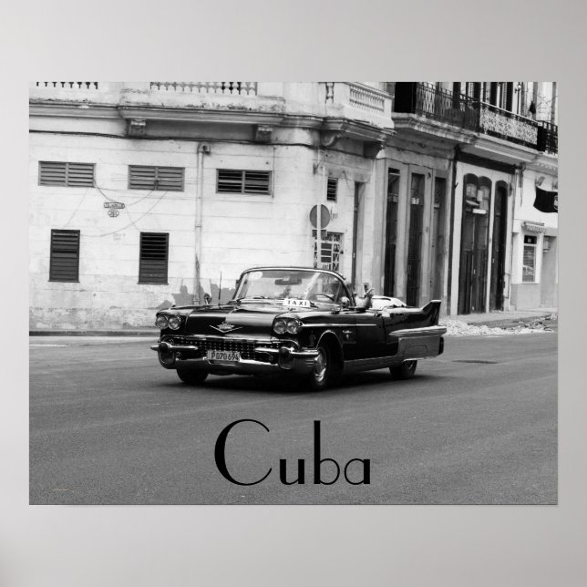 American Cars in Havana Cuba Poster (Front)