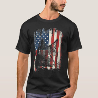 American Cat Flag Usa 4th Of July Indepedence Day T-Shirt