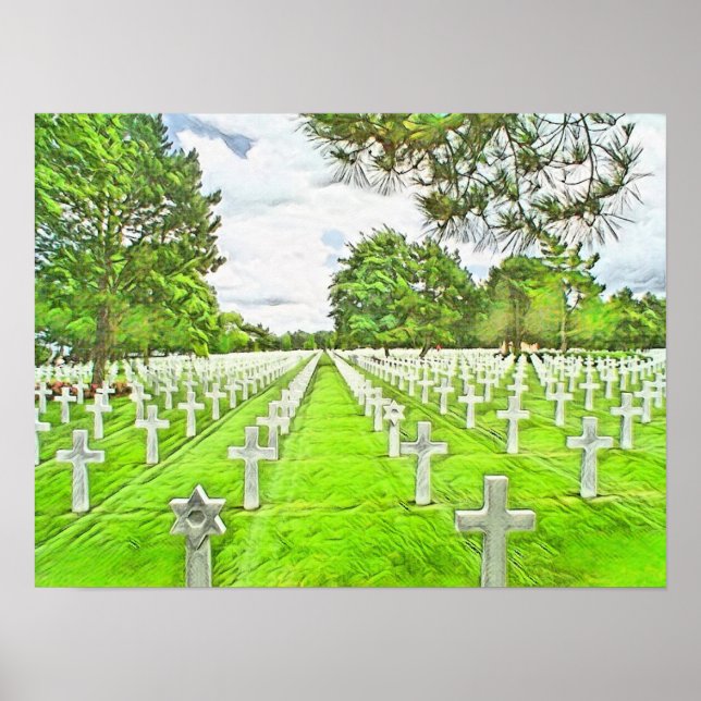 American Cemetery in Normandy France Poster (Front)