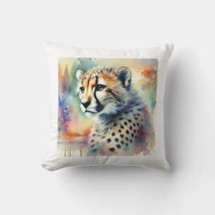 American cheetah painting 030724AREF113 - Watercol Cushion