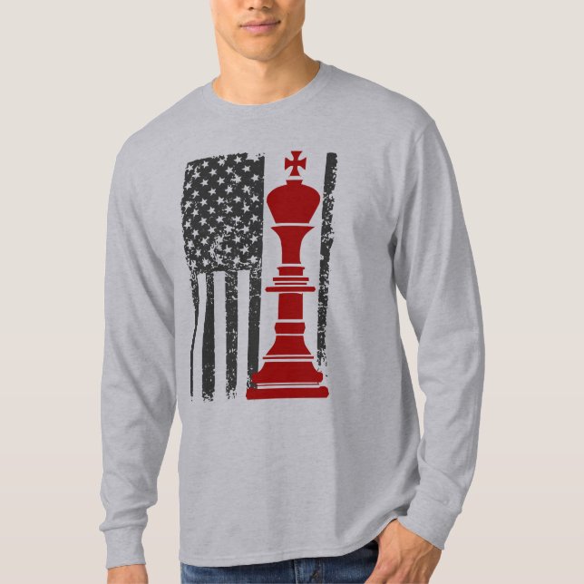 American Chess King Patriotic Flag T-Shirt (Front)