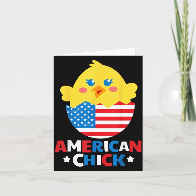 American Chick Funny 4th Of July Independence Day Card (Front)