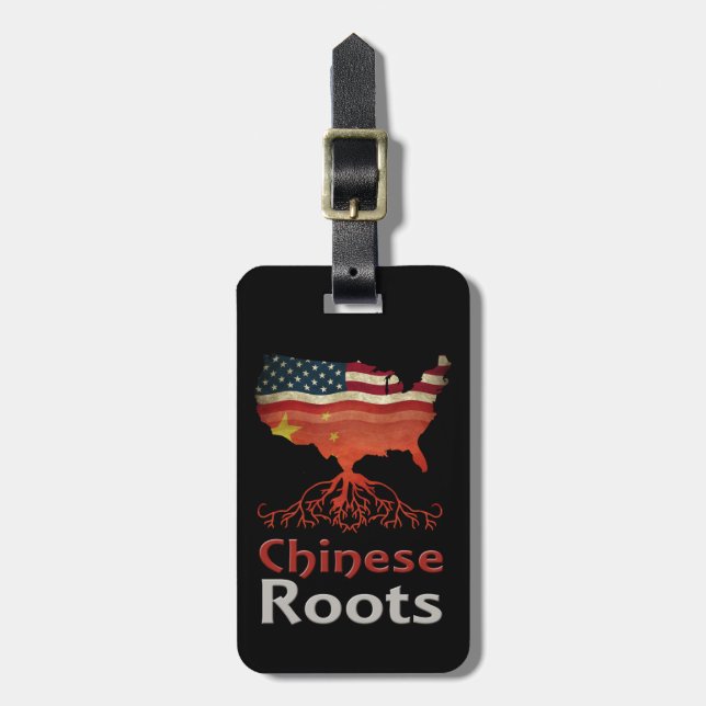 American Chinese Roots Luggage Tag Template (Front Vertical)