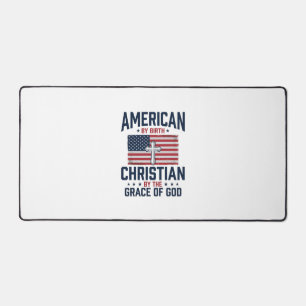 American Christian Flag Cross Vintage Shirt Desk Mat