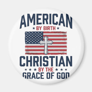 American Christian Flag Cross Vintage Shirt Magnet