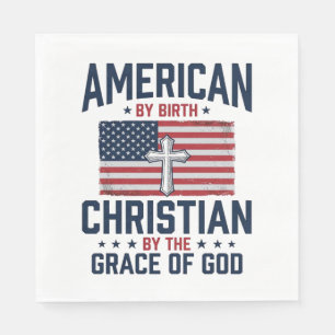 American Christian Flag Cross Vintage Shirt Napkin