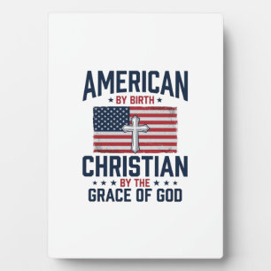 American Christian Flag Cross Vintage Shirt Plaque
