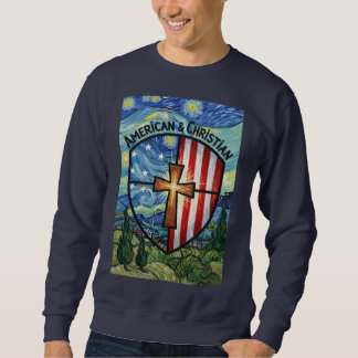 American & Christian Patriotic Shield Faith & Free Sweatshirt