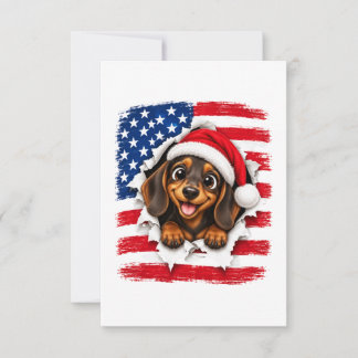 American Christmas Dachshund Invitation