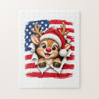 American Christmas Reindeer Jigsaw Puzzle