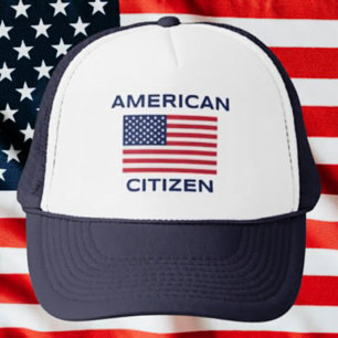 American Citizen Bold USA Flag Trucker Hat