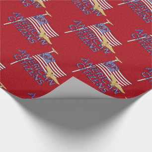 American Citizens Flag, Red-Gift Wrap Wrapping Paper