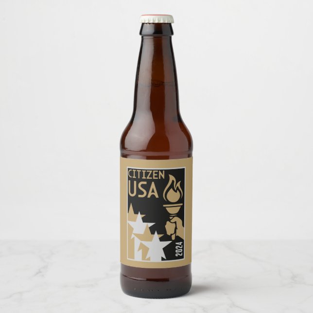 American Citizenship Gifts Beer Bottle Label (Front)