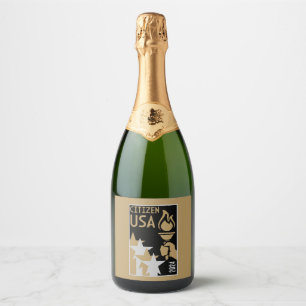 American Citizenship Gifts Sparkling Wine Label