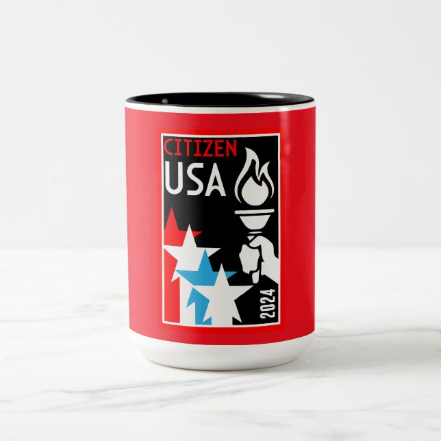 American Citizenship Gifts Two-Tone Coffee Mug (Center)