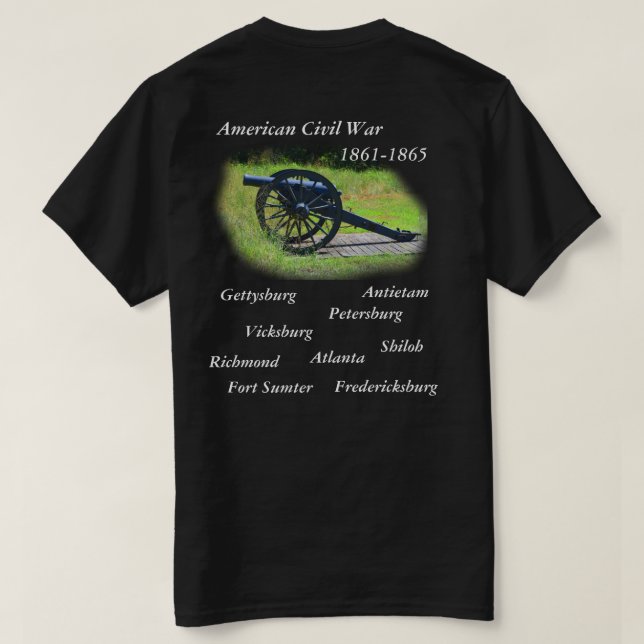 American Civil War Black T-shirt (Design Back)