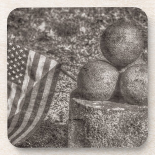 American Civil War Cannon Balls Vintage Coaster