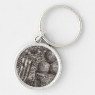 American Civil War Cannon Balls Vintage Key Ring