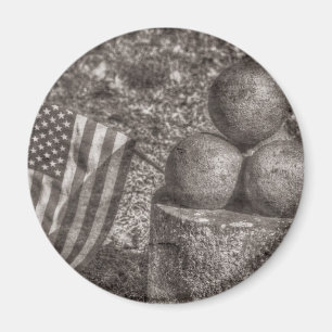 American Civil War Cannon Balls Vintage Magnet