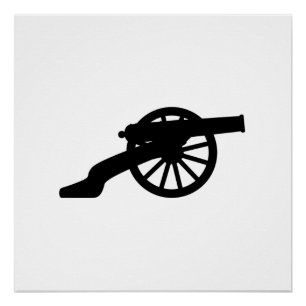 American Civil War Cannon Silhouette Poster