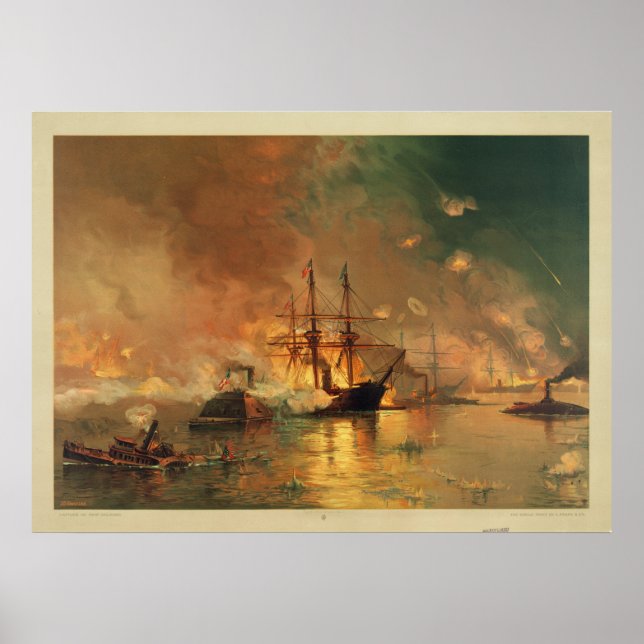 American Civil War Capture of New Orleans Poster (Front)