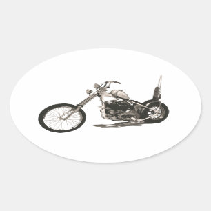 American Classic Chopper Motorcycle Oval Sticker