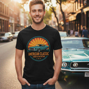 American Classic Muscle Car Retro T-Shirt Tri-Blend Shirt