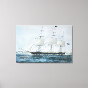 American Clipper Ship Nightingale at New York Canvas Print