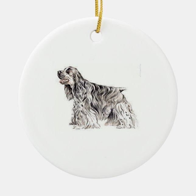 American Cocker Spaniel Ceramic Tree Decoration (Front)
