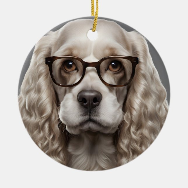 American Cocker Spaniel Ceramic Tree Decoration (Front)