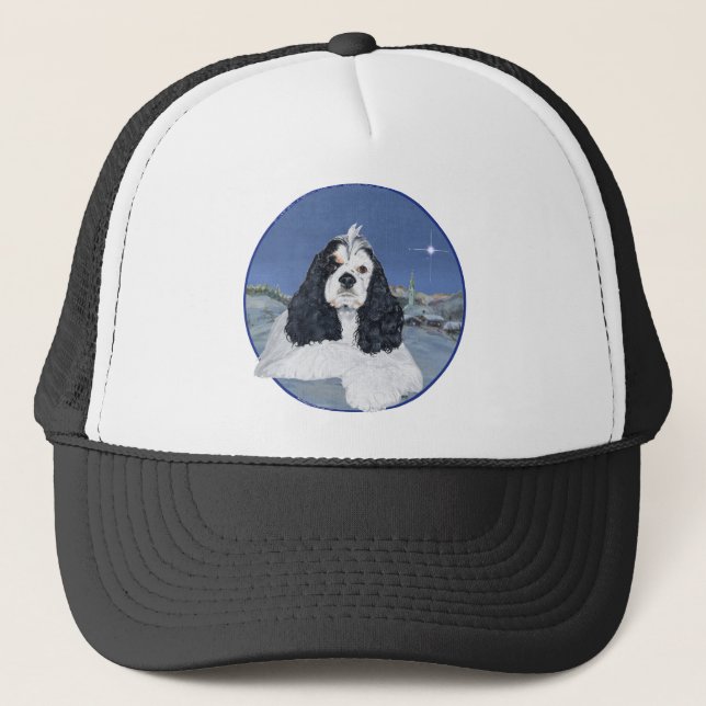 American Cocker Spaniel Christmas Trucker Hat (Front)