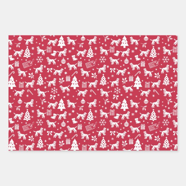 American Cocker Spaniel Christmas Wrapping Paper Sheet (Front)