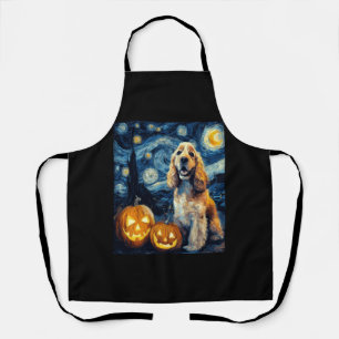 American Cocker Spaniel Cute Dog Halloween Jack O  Apron