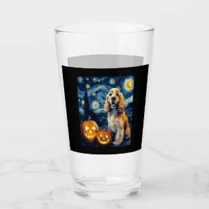 American Cocker Spaniel Cute Dog Halloween Jack O Glass