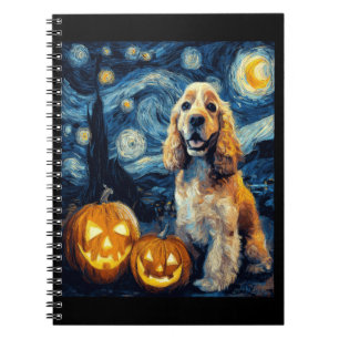American Cocker Spaniel Cute Dog Halloween Jack O Notebook
