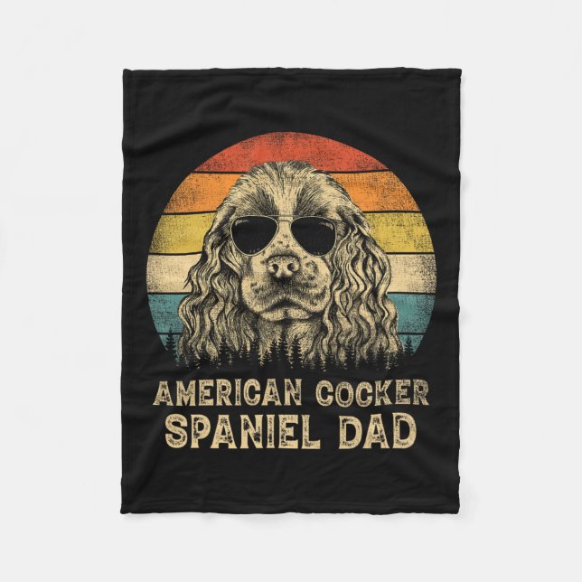 American Cocker Spaniel Dad Dog Lovers Father's Da Fleece Blanket (Front)