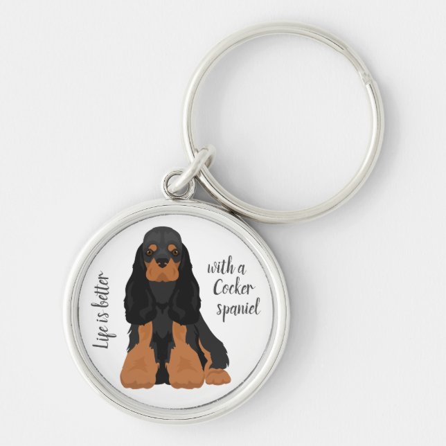 American Cocker Spaniel dog Key Ring (Front)