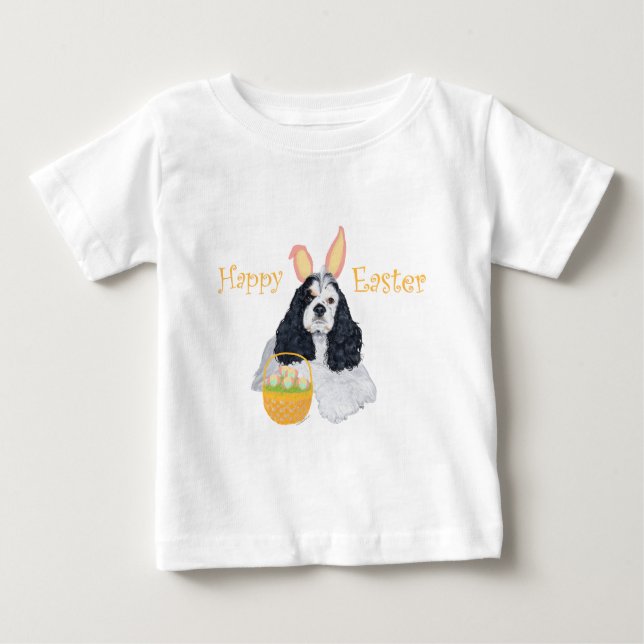 American Cocker Spaniel Easter Baby T-Shirt (Front)