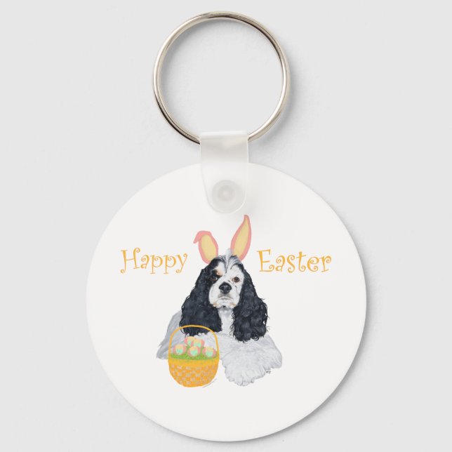 American Cocker Spaniel Easter Key Ring (Front)