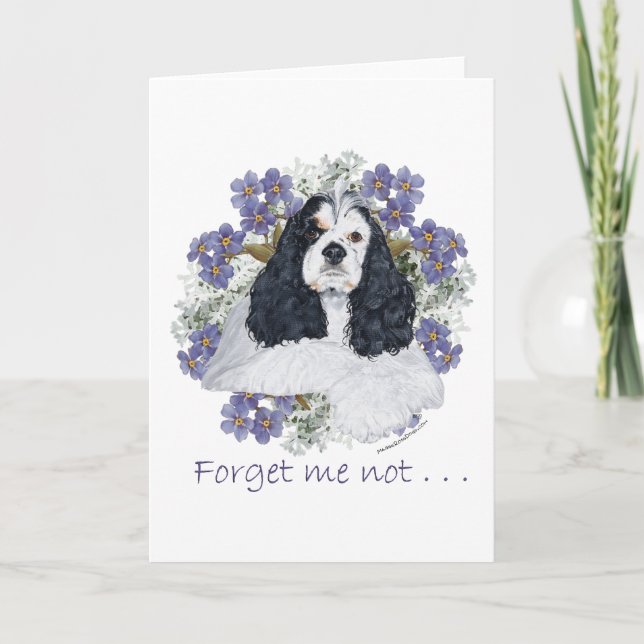 American Cocker Spaniel Forget Me Not Card (Front)