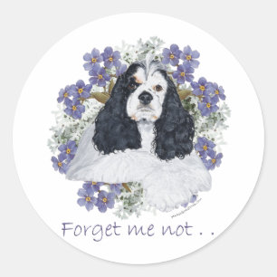 American Cocker Spaniel Forget Me Not Classic Round Sticker