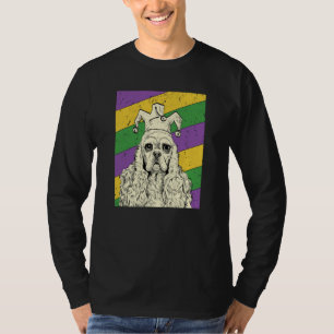 American Cocker Spaniel Jester Mardi Gras Dog Mom  T-Shirt