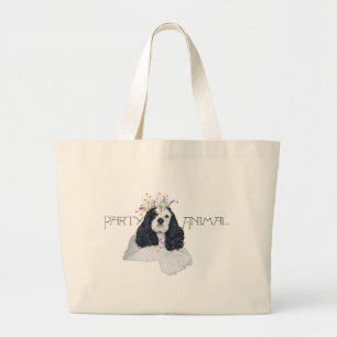 American Cocker Spaniel Party Animal Large Tote Bag